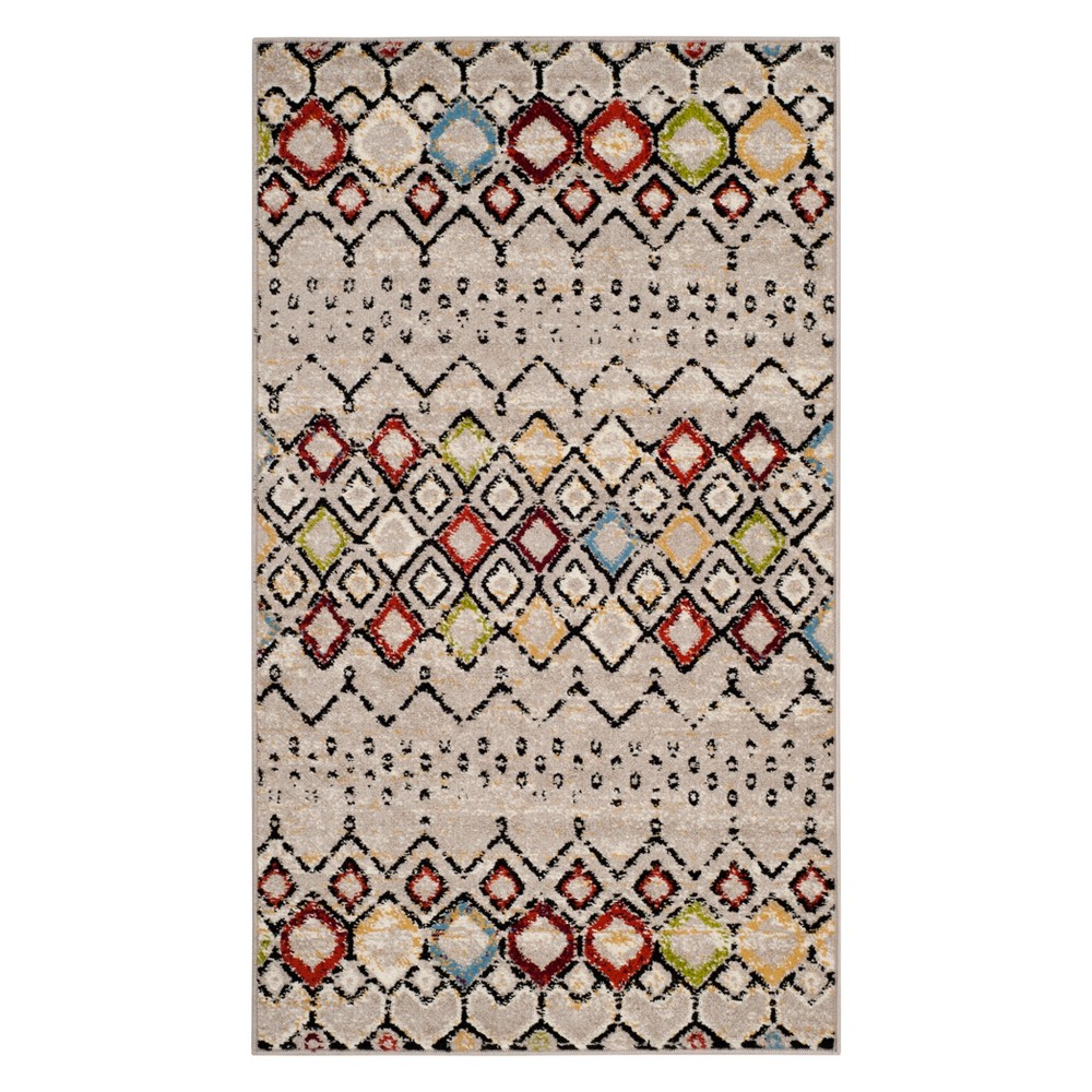  Geometric Accent Rug Light Gray
