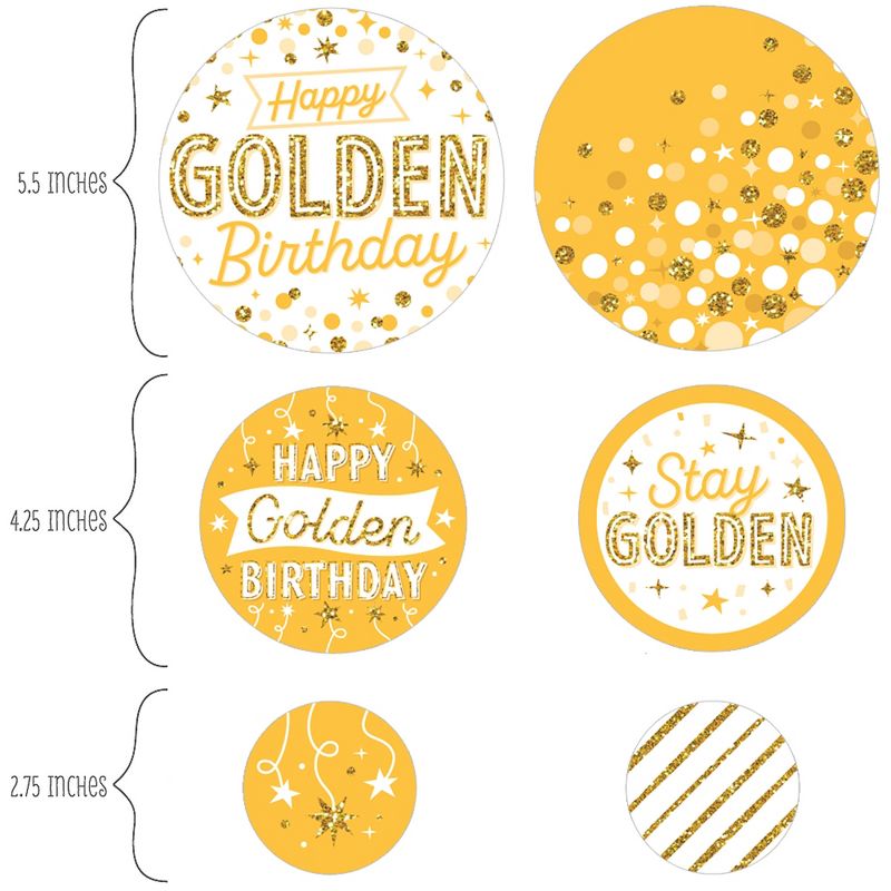 Big Dot of Happiness Golden Birthday - Happy Birthday Party Giant Circle Confetti - Party Decorations - Large Confetti 27 Count, 2 of 8