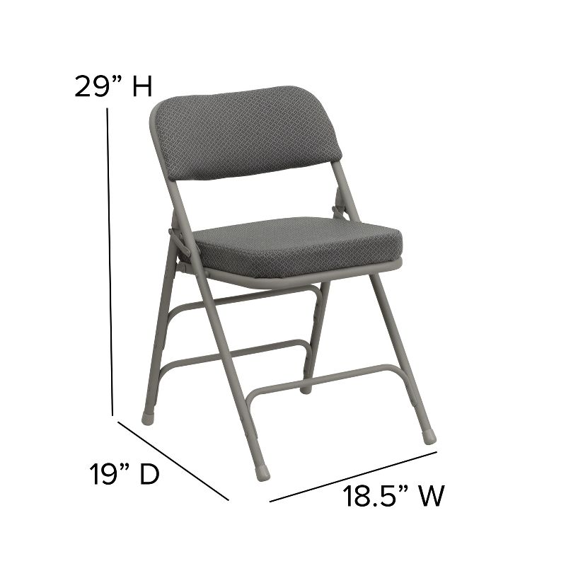 Emma and Oliver 2 Pack Home & Office Portable Party Events Fabric Padded Metal Folding Chair, 5 of 12