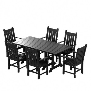WestinTrends 7 Piece Outdoor Patio Dining Set Outdoor Table and Armchair Set - 1 of 2