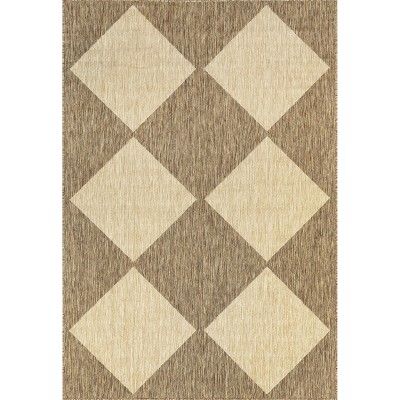 Nuloom Meline Checkered Fringe Area Rug, 3' 3" X 5', Beige : Target