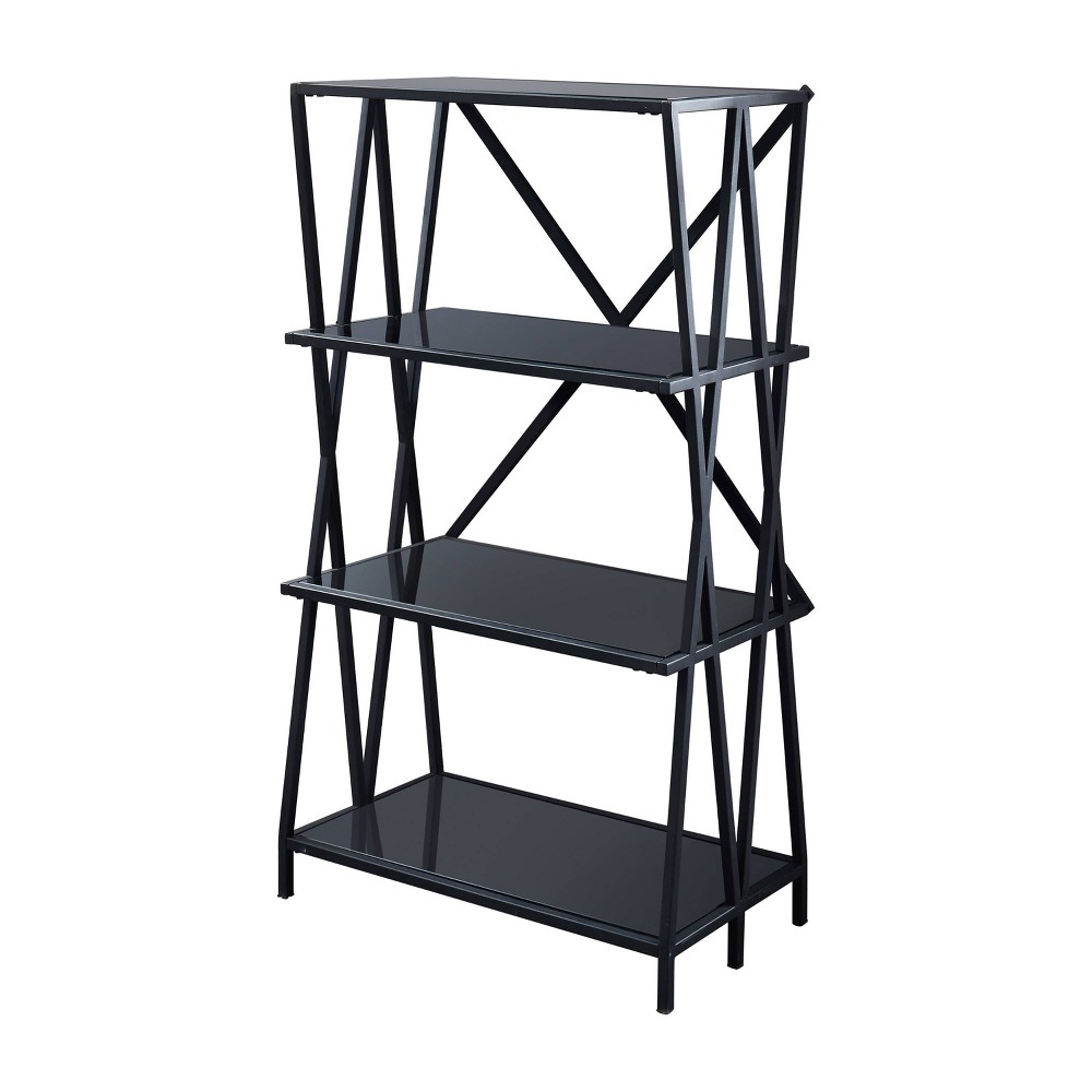 44 Werrin 4 Shelf Metal Display Bookshelf Black miBasics For Sale