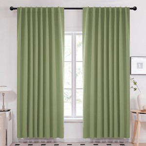 Deconovo Room Darkening Curtains 2 Panels Back Tab Rod Pocket Style - 1 of 4