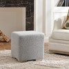 KINWELL 18.5" Wide Modern Square Boucle Upholstered Ottoman Entryway Footstool - 4 of 4