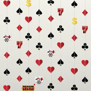 KatchOn, Casino Party Hanging Garlands - Pack of 8, Pre Strung |Casino Night Decorations | Casino Theme Party Decorations - 1 of 4