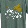 Women's - Instant Message - Joy To The World Angel Christmas Short Sleeve Graphic T-Shirt - 2 of 4