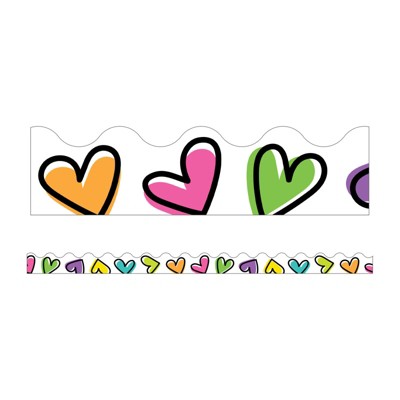 Carson Dellosa Education Kind Vibes Doodle Hearts Scalloped Borders, 39 Feet (Pack of 6)