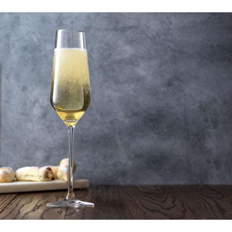 JoyJolt Layla Crystal Champagne Flute Glasses - Set of 8 Champagne Glasses – 6.7 oz, 3 of 12