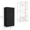 SEVOBAL Armoires Wardrobe with Three Doors Two Drawers Four Shelves and Hanging Rod for Bedroom Storage, Black, 35.4"*19.7"*71.1" - 4 of 4