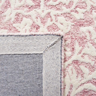 Pink and Ivory Hand-Tufted Wool Rectangular Area Rug