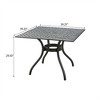 SKRAN Arch Mesh 39 inch Square Table, Outdoor Cast Aluminum Black Square Patio Dining Table for Barbecue, Kitchen, Dining, Black - 3 of 4