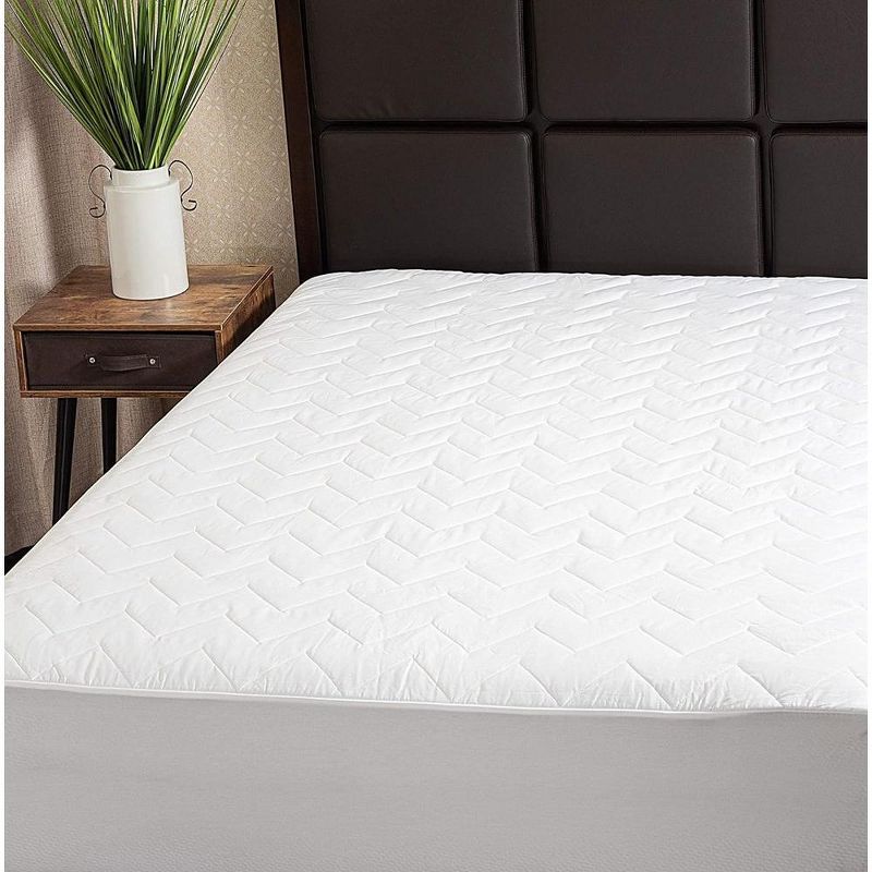 Waterguard Waterproof Quilted Mattress Pad Protector – White, 3 of 9