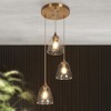 LNC Dolohovstrout 3-Lights 13.5" Modern Cluster Pendant  Lights, Polished Gold with Textured  Glass - 2 of 4