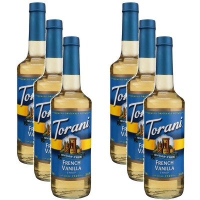 Torani Sugar Free French Vanilla Syrup - Case 6 - 25.4 oz