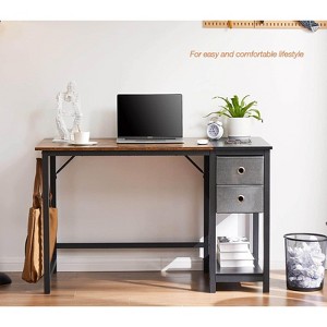 Osparple Home Office Desk 40" L Modern Computer Desk with 2 Storage Drawers, Shelf and Hook for Study, Work - 1 of 4