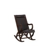 Wood and Synthetic Leather Rocking Chair with Tight Back and Seat Cushions, Nail-Head Trim and Full Foam Seat - 3 of 4