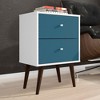 ChicFurnit Nightstand Stylish Two Drawer Storage Table for Bedroom Organization, Blue, 24.61"*17.52"*6.5" - 2 of 4