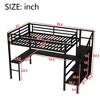 Okak Loft Bed with L-Shaped Desk ,Space-Saving Metal Loft Beds with LED Lights,High Loft Bed with Wardrobe for Kids,Teens,Adults - 4 of 4