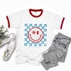 Simply Sage Market S.W.Smiley Checkered Patriotic Ringer Tee - 3 of 4