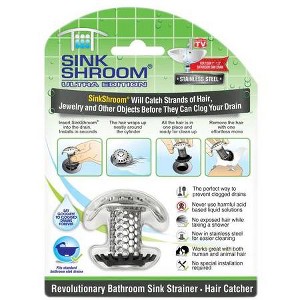 SinkShroom (Ultra Edition) The Hair Catcher That Prevents Clogged Bathroom Sink Drains from TubShroom - 1 of 4