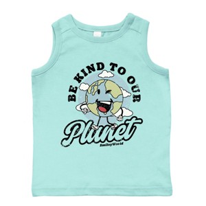 The Juniper Shop SmileyWorld Be Kind To Our Planet Retro Toddler Tank - 1 of 4
