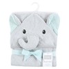 Hudson Baby Unisex Baby Cotton Animal Face Hooded Towel, Dreamy Elephant, One Size - 2 of 2