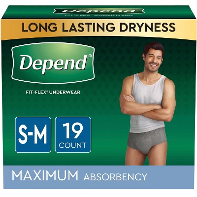 Depend FIT-FLEX Incontinence Underwear for Men - Maximum Absorbency - Gray
