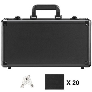VEVOR Graded Card Storage Box, 4 Slots, Graded Sports Cards Holder Carrying Case with Key Lock Foam Dividers, Black - 1 of 4
