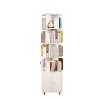 GDFStudio Wells 360° Rotating Wooden Corner Bookshelf with Drawer/Cabinet and Wheels - 2 of 4