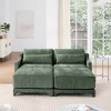 Christopher Knight Home Rex 73" Chenille Upholstered 2 Seat Sectional Sofa with Two Ottomans - 2 of 4