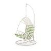 GDFStudio Emmie Outdoor Wicker Hanging Chair with Iron Stand and Water Resistant Cushion - 2 of 4