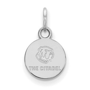 Black Bow Jewelry 10k White Gold The Citadel Bulldogs NCAA Extra Small Pendant - 1 of 3