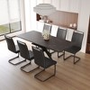 7-Piece Extendable Dining Set with Rectangle Kitchen Table and 6 C-shaped Tube Armless Chairs - 3 of 4