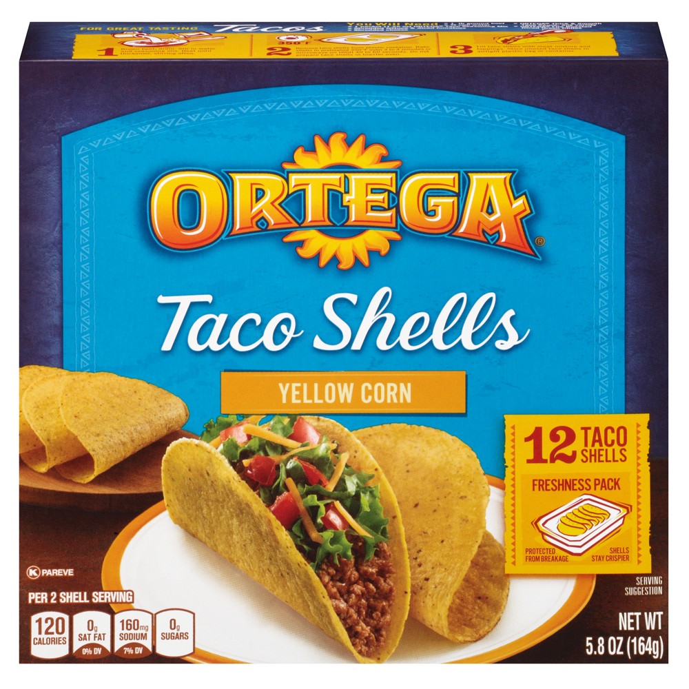 UPC 039000008013 product image for Ortega Yellow Corn Taco Shells 5.8 oz | upcitemdb.com
