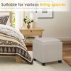 Square Leather Ottoman with Reversible Tray Lid – Hidden Storage Footrest, Small Coffee Table, Sturdy Design – 18”x18” - 4 of 4