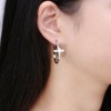 Cross Hoop Earrings for Women Cubic Zirconia Ginger Lyne Collection - 4 of 4