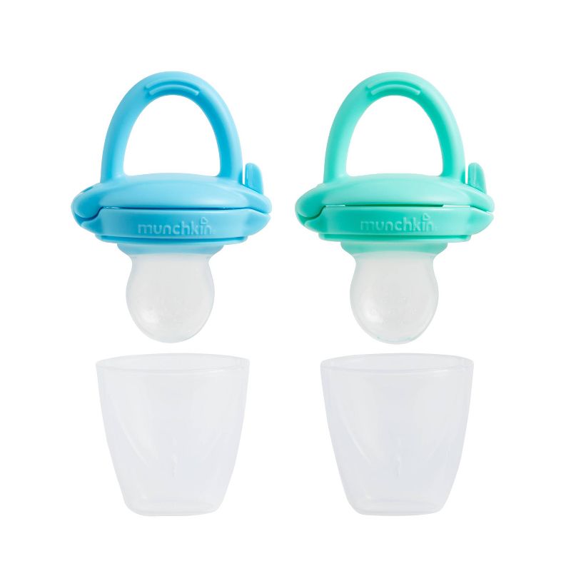 Munchkin Silicone Baby Food Feeder for Solids &#38; Purees - Blue/Mint - 2pk, 4 of 8