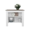FONTOI Kitchen Island with 2 Door Cabinet and Three Drawers, 43.31" Kitchen Table with Spice Rack for Home, Black&Natural, 40.5"*35.4"*27.5" - 4 of 4