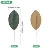 Unique Bargains Multipurpose Use Durable Writable Artificial Green Leaves with Stems 6.3x19.5cm - 3 of 4