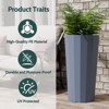 NAYSAYE 23.6" Tall Large Outdoor Planters for Porch Decor with Drainage Hole, Wide Stripe Design Flower Pots - 3 of 4