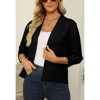 Coolmee Women's 3/4 Sleeve Cropped Cardigan Knit Sweaters Lightweight Open Front Shrug Bolero - 3 of 4