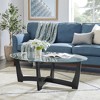 NicBex Modern 48" Oval Coffee Table with Glass Top for Living Room and Bedroom - 4 of 4