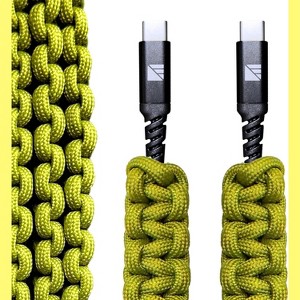 Dark Energy USB-C to USB-C Paracord Charging Cable for Phones, Tablets, Laptops and More | Delivers Rapid Fast Charging up to 96 Watts - 1 of 4