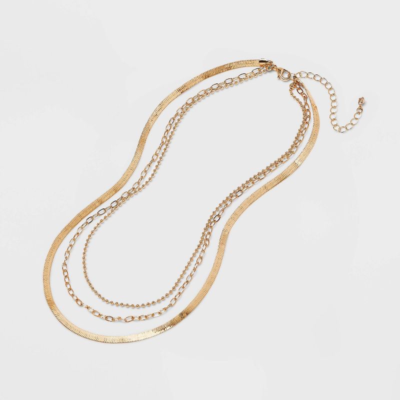 Chain Multi-Strand Necklace - A New Day&#8482; Gold, 4 of 8