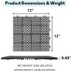 DOMETOUR 12 x 12 Inch Black Interlocking Deck Tiles Plastic Waterproof Outdoor Anti-Slip for Bathroom Shower Balcony Porch Rosette Pattern - 4 of 4
