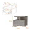 TIRAMISUBEST Floating Nightstand with 2-Tier Shelf and 1-Drawer - Gray Mobile File Cabinet - 3 of 4