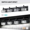 VYNXARIA Matte Black Wall Lights, Modern 4-Light Vanity Fixture with Crystal Glass Shades for Bathroom and Dressing Room - 3 of 4