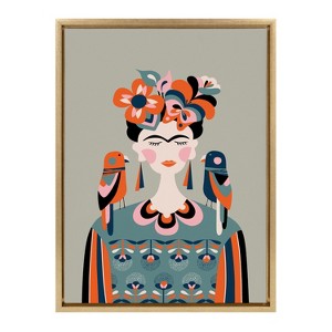 Kate and Laurel Sylvie MCM Frida Kahlo Framed Canvas by Rachel Lee of My Dream Wall - 1 of 4