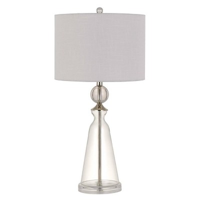 30.5" Kingsley Pair of Glass Table Lamps with Fabric Drum Shade - Cal Lighting