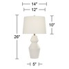 360 Lighting Velas 26" High Gourd Modern Coastal Table Lamps Set of 2 White Finish Living Room Bedroom Bedside Nightstand House Office Home Reading - 4 of 4